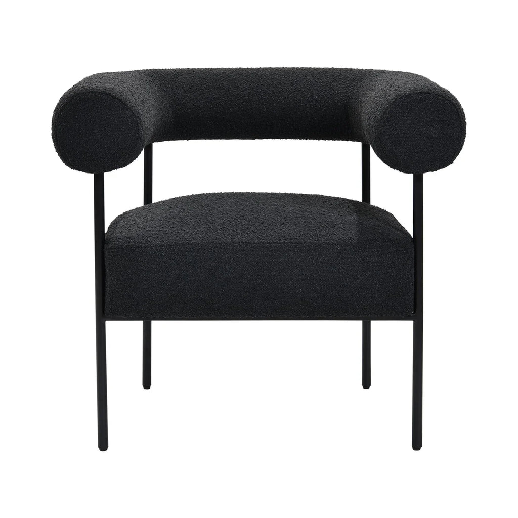 Palma Black Boucle Metal Arm Chair