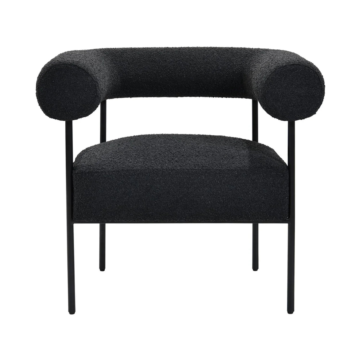 Palma Black Boucle Metal Arm Chair