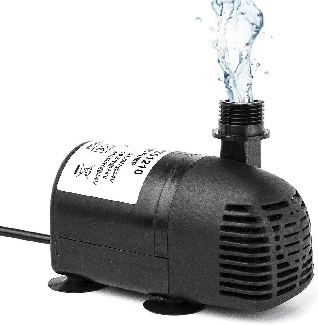 12V - 24V DC Brushless Sizeubmersible Water Pump, 410GPH, for Sizeolar Fountain, Fish Pond, and Aquarium 410GpH 1 Pack