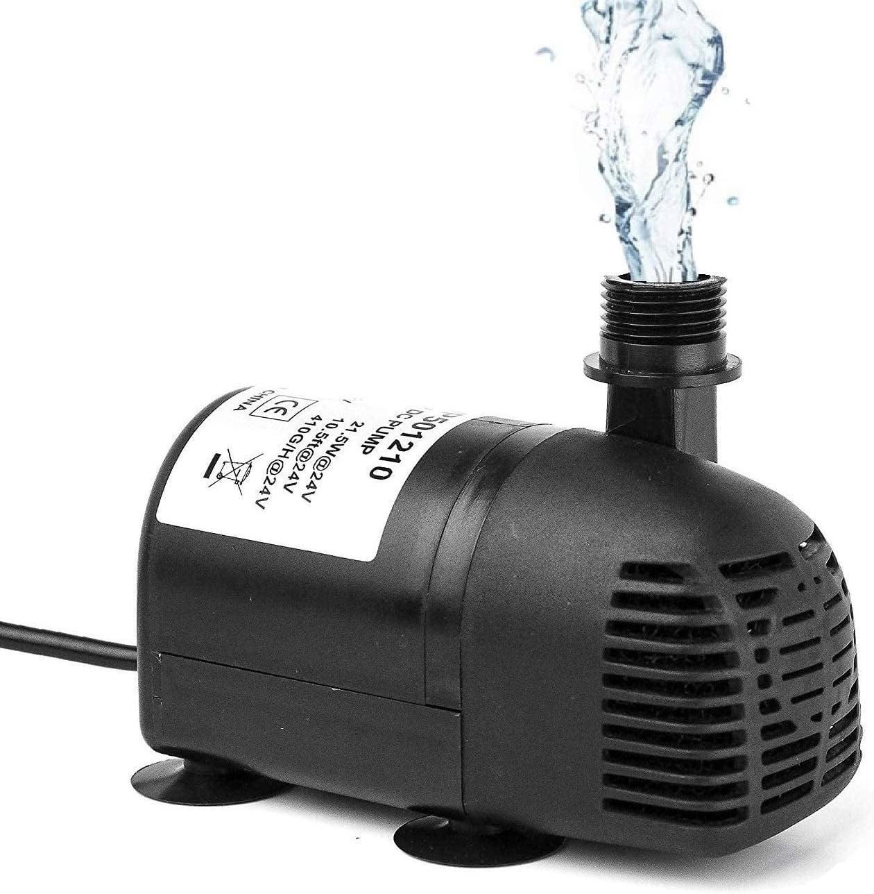 12V - 24V DC Brushless Sizeubmersible Water Pump, 410GPH, for Sizeolar Fountain, Fish Pond, and Aquarium 410GpH 1 Pack