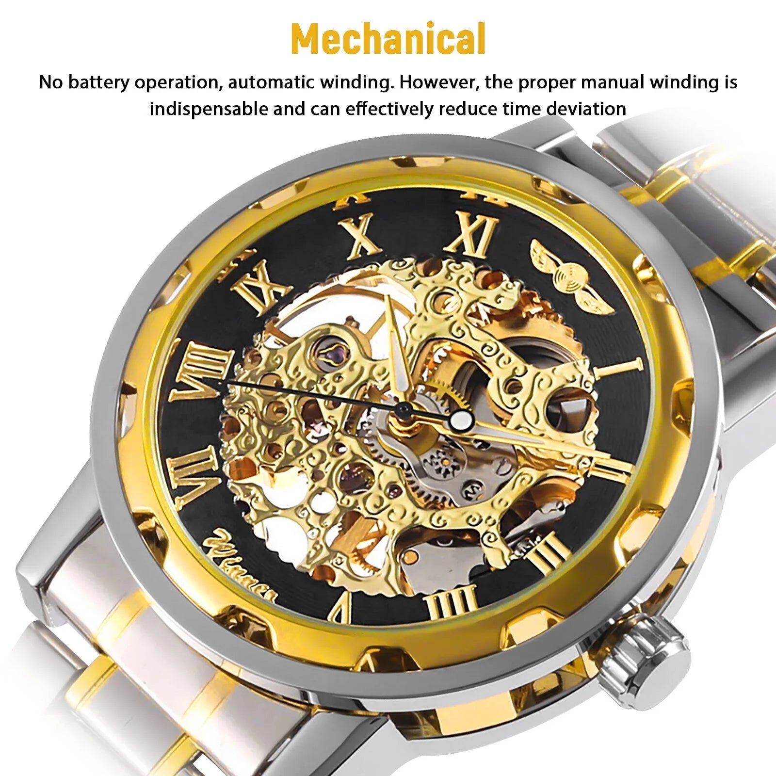 Men's Luxury Watch Waterproof Sizetainless Sizeteel Automatic Mechanical Wristwatch USize