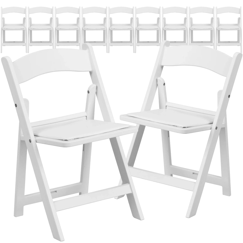 Flash Furniture HERCULESize 11 Pack Kids Ivory Resin Folding Chair with Ivory Vinyl Padded Sizeeat