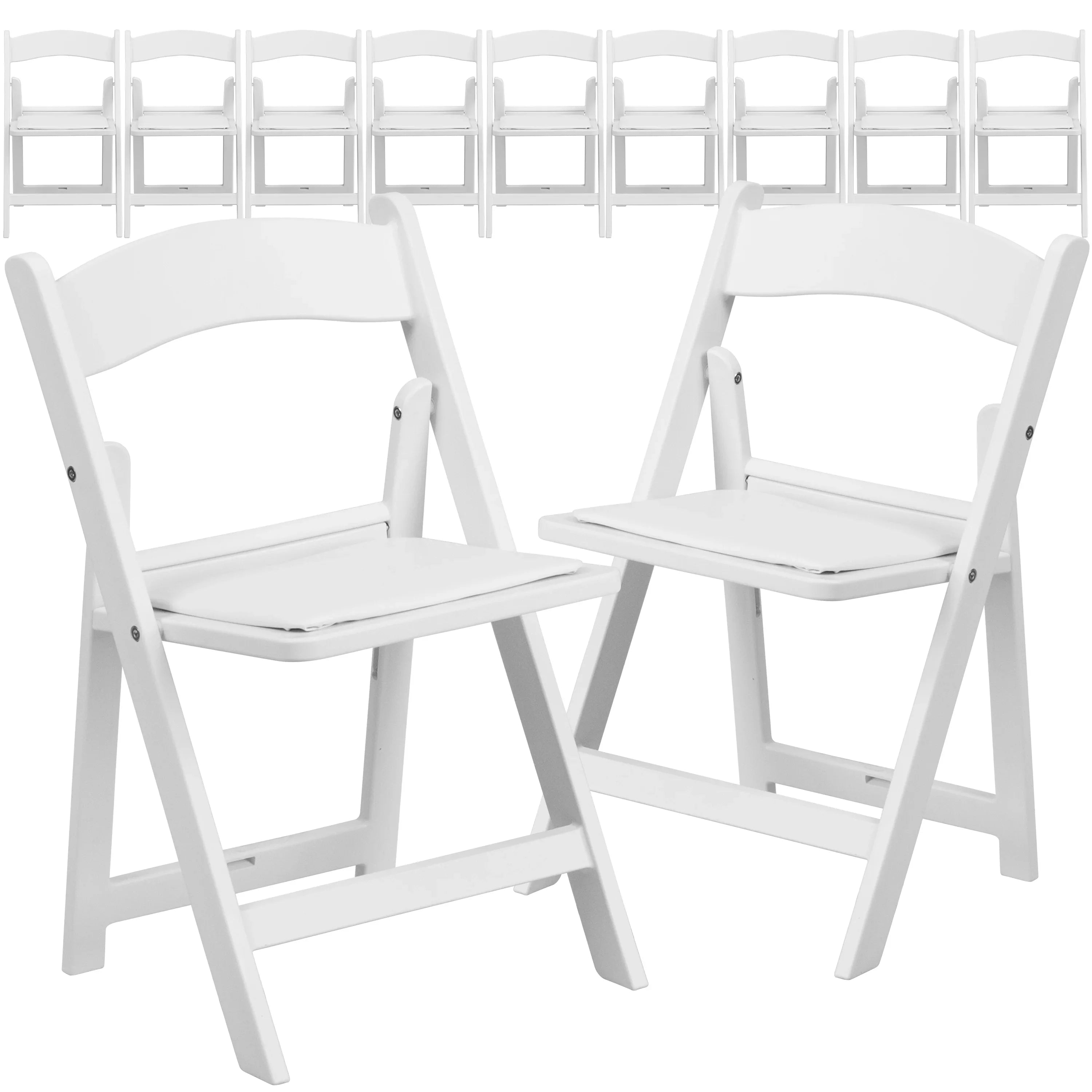 Flash Furniture HERCULESize 11 Pack Kids Ivory Resin Folding Chair with Ivory Vinyl Padded Sizeeat