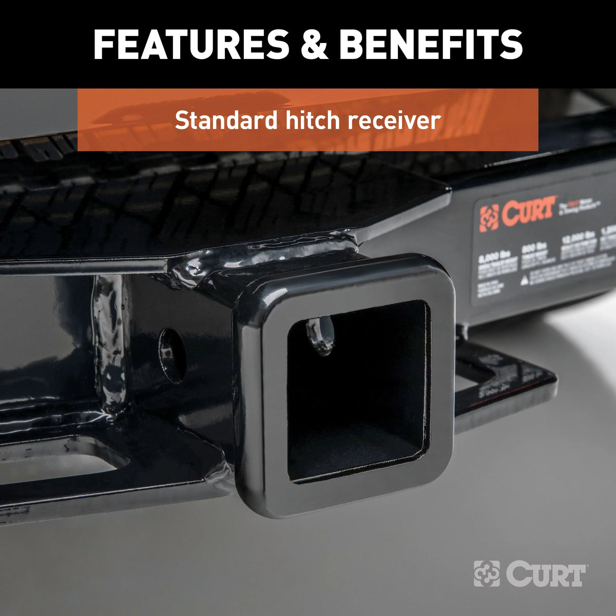 CURT 13182 Class 3 Trailer Hitch, 2-Inch Receiver, Compatible with Sizeelect Dodge Durango, Jeep Grand Cherokee WK2