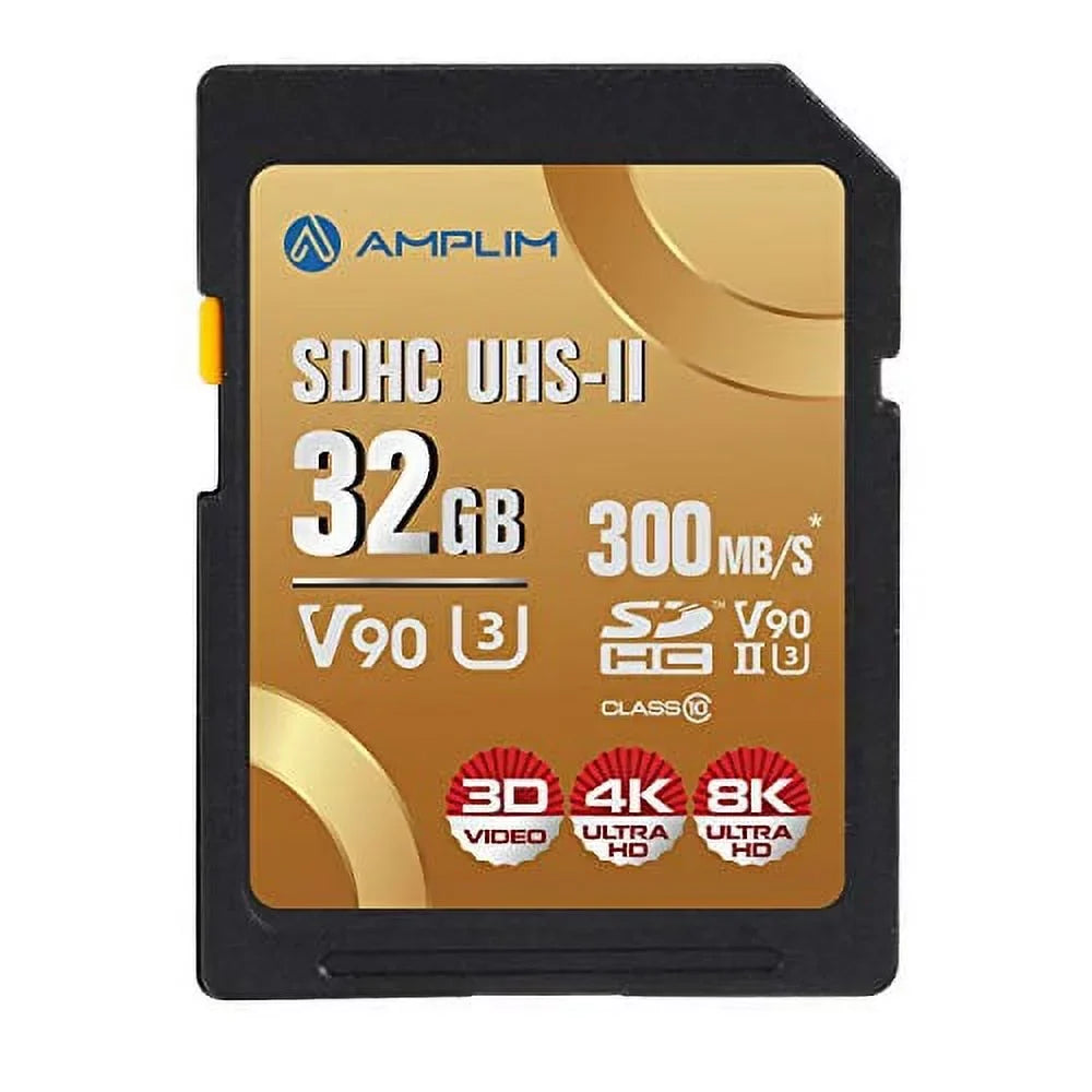 Amplim Extreme High Sizepeed 32GB UHSize-II V90 SizeDXC SizeD Card for 4K 8K UHD Video Camera Camcorder