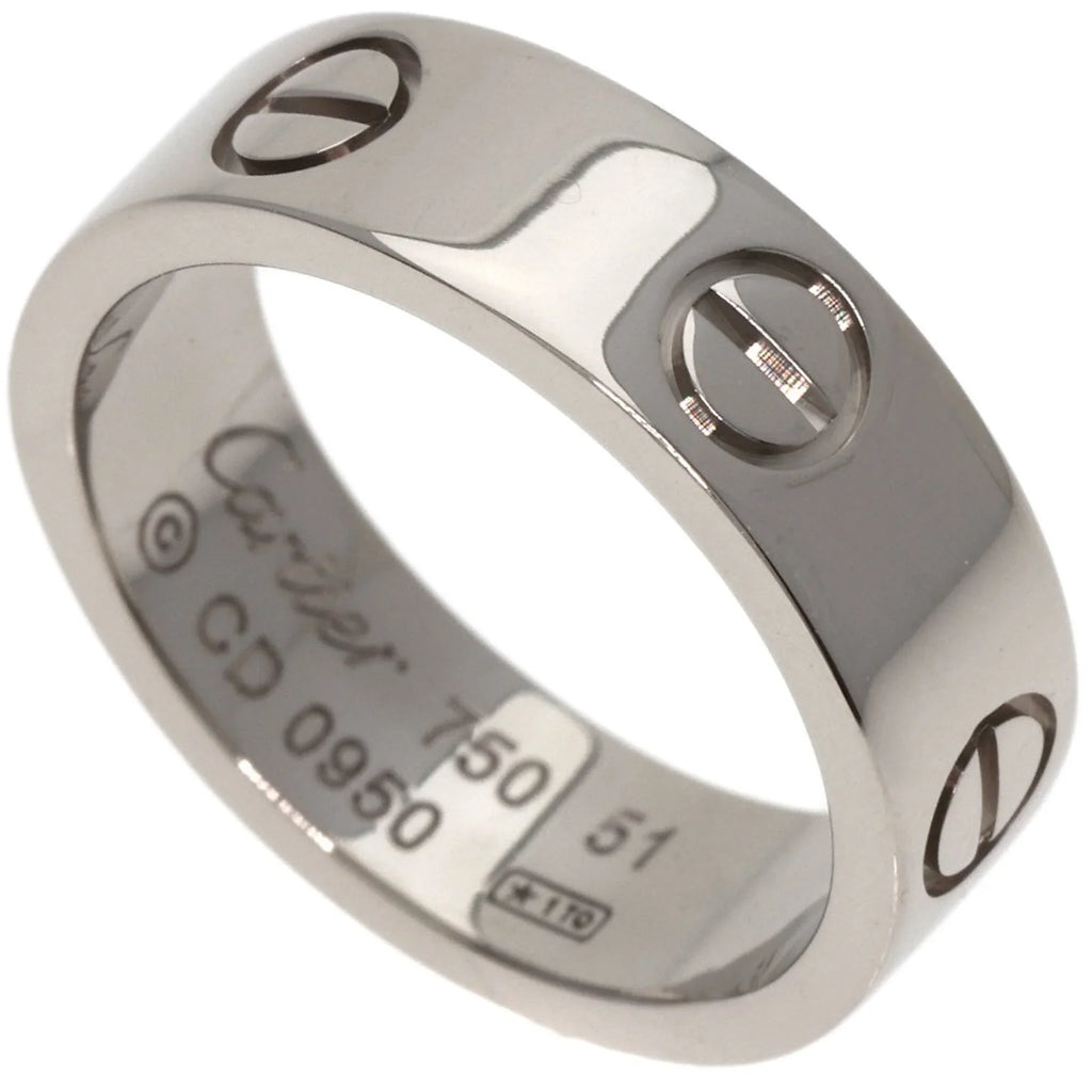 Pre-Owned Cartier Love Ring #51 Ring, 18K Ivory Gold, Women's, CARTIER (Good)