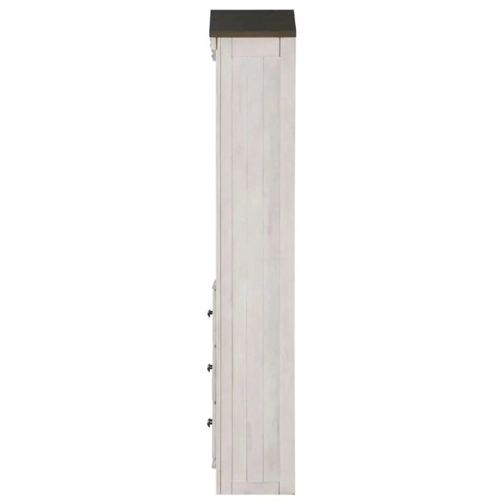 ACME Tree House Bookcase Cabinet in Weathered Ivory and Washed Gray