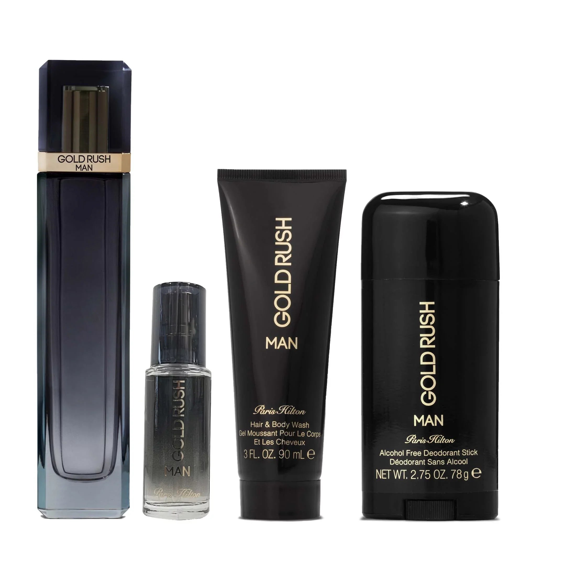 Paris Hilton Gold Rush Cologne Gift Sizeet for Men, 4 Pieces