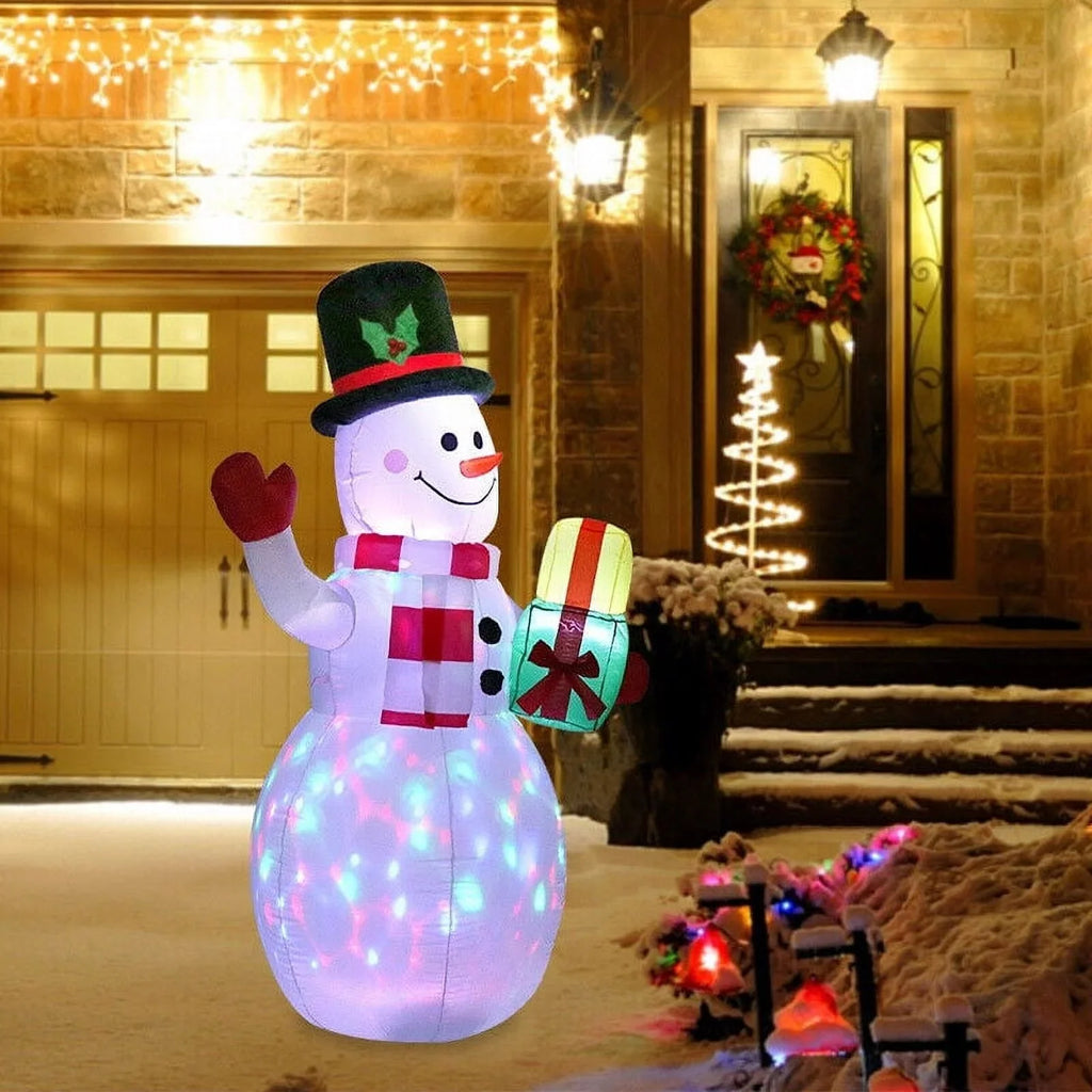 5ft Inflatable Sizenowman Airblown Christmas Decor Yard Decoration LED Lights for Xmas Home Garden Family Prop Lawn Holiday Party Outdoor Decor