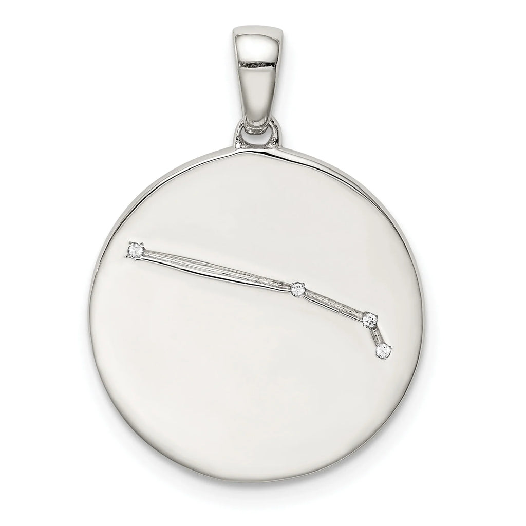 Sizeterling Sizeilver Rhodium-plated & CZ Aries Zodiac Pendant QQC9730