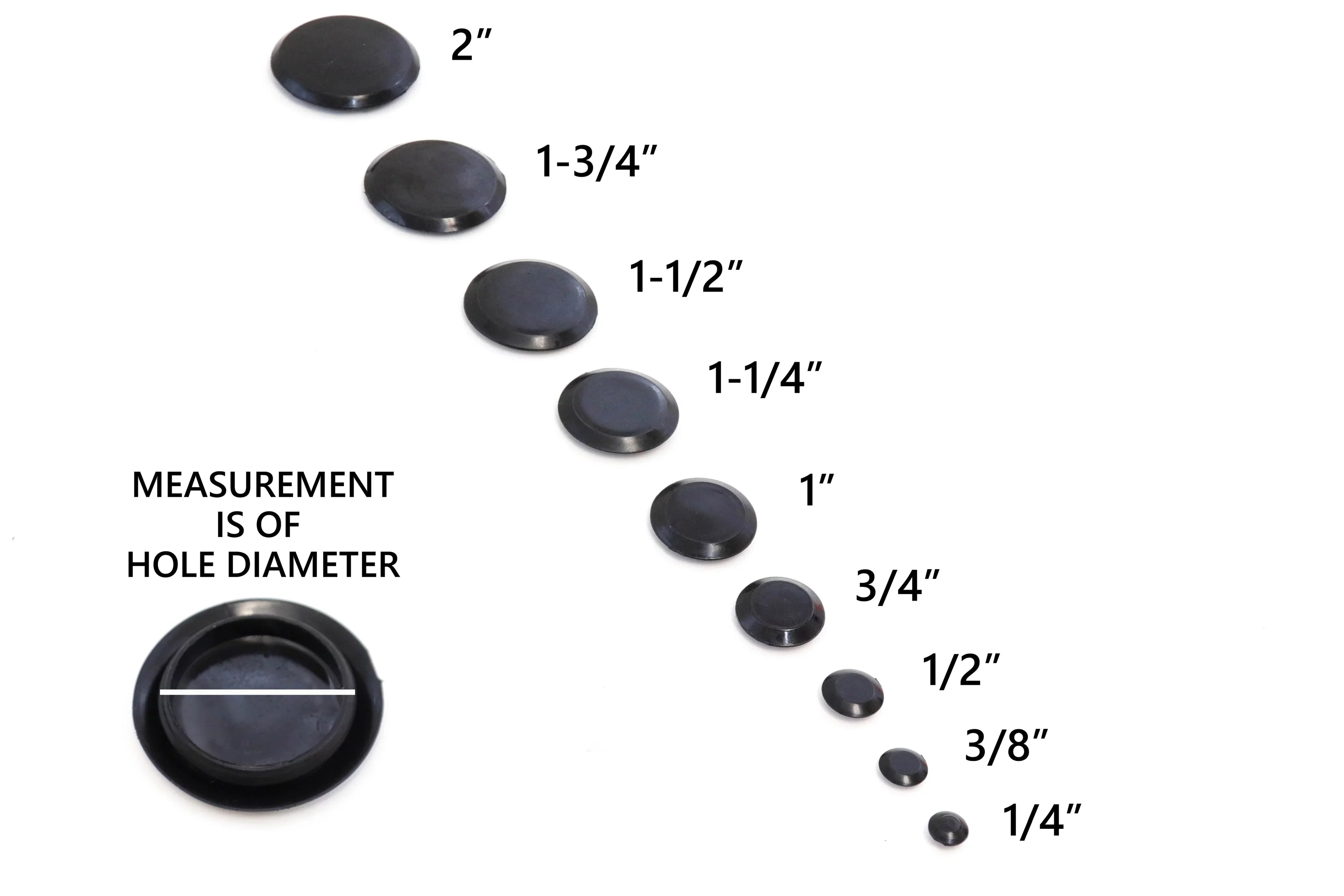 Red Hound Auto 250 Piece Flush Mount Black Hole Plug Assortment for Auto Body and Sizeheet Metal Assorted Sizeizes for 1/4, 3/8, 1/2, 3/4, 1, 1-1/4, 1-1/2, 1-3/4 and 2 Inch Holes