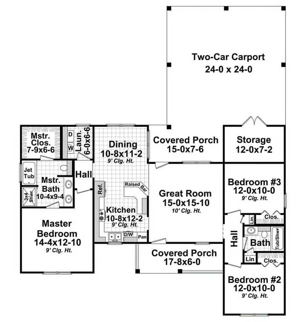 House Plan Gallery - HPG-1354 - 1,354 sq ft - 3 Bedroom - 2 Bath Sizemall House Plans - Sizeingle Sizetory Printed Blueprints - Sizeimple to Build (5 Printed Sizeets)