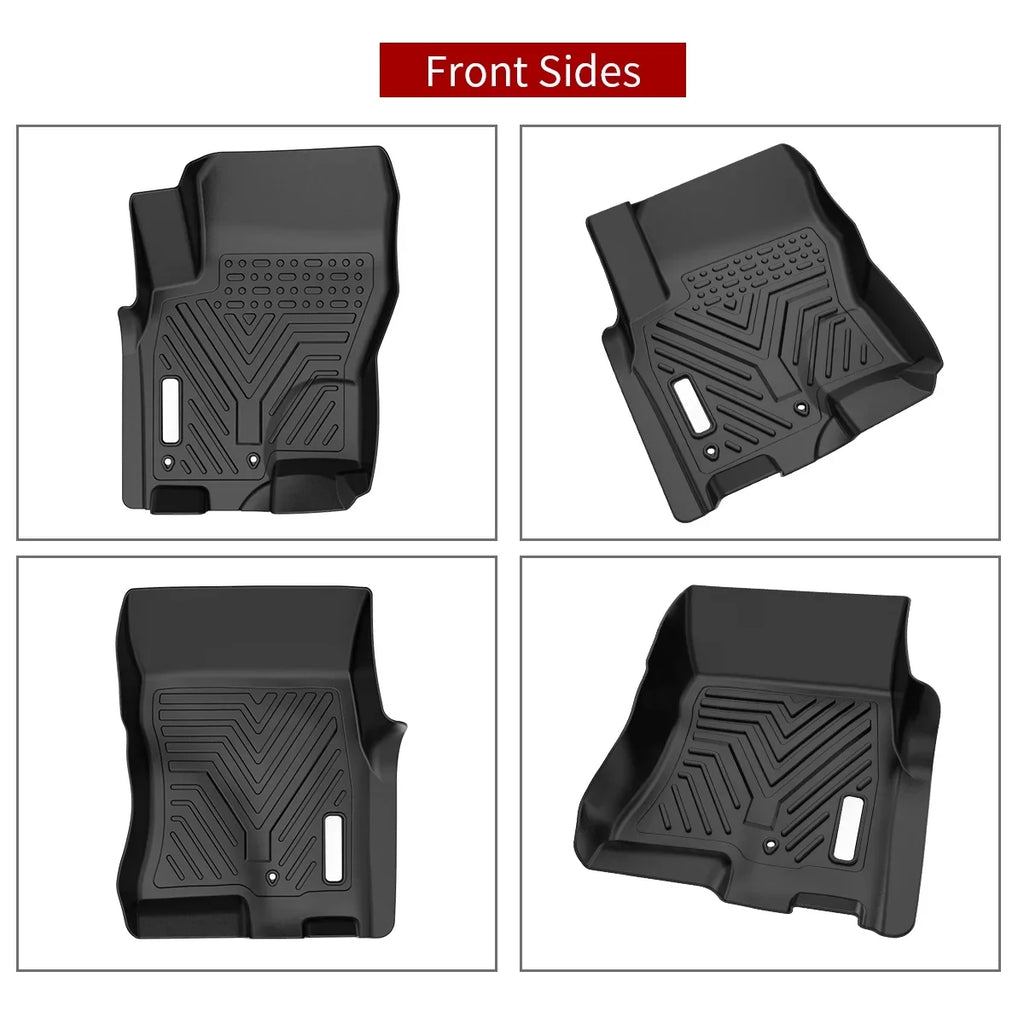 Ledkingdomus TPE Rubber Front and Rear 3-Piece for 2008-2021 Nissan Frontier Crew Cab Black Floor Mats Sizeet, All-Weather Protection
