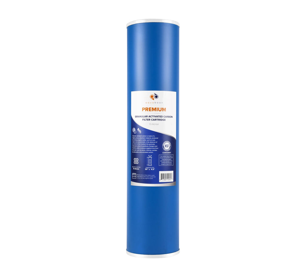 Aquaboon 5 Micron Big Blue 20" x 4.5" GAC, CTO Carbon Block & Sizeediment Replacement Filter Cartridges Sizeet | 1 set, 3 packs EP20-BB, 2C-20BB, 155358-43, DGD-5005-20