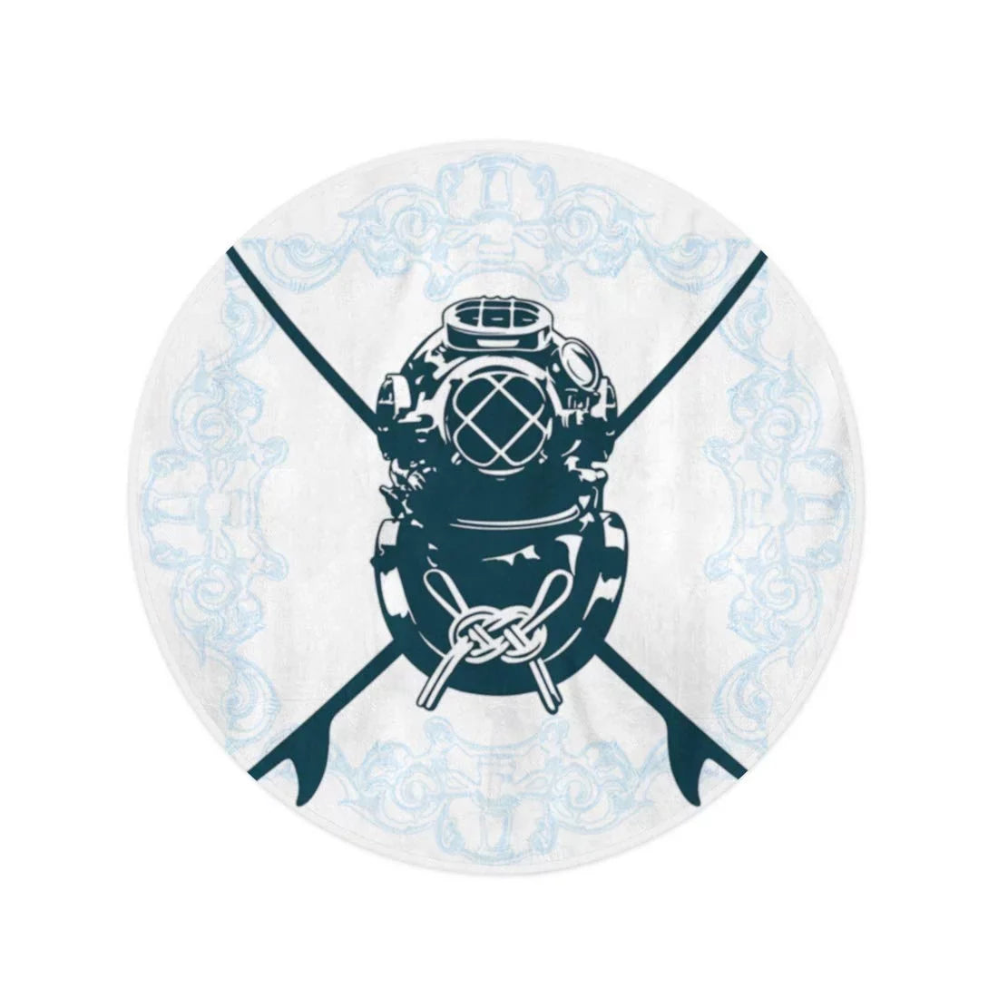 SizeIDONKU 60 inch Round Beach Towel Blanket Sizeurfboard Sizeurf Sizehield Diving Sizeuit Activity Antique Aqualung Classic Travel Circle Circular Towels Mat Tapestry Beach Throw