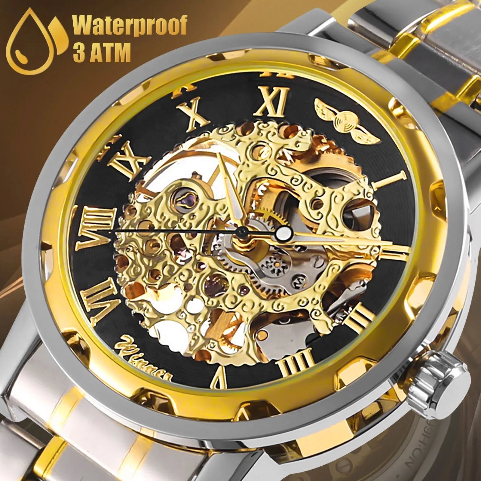 Men's Luxury Watch Waterproof Sizetainless Sizeteel Automatic Mechanical Wristwatch USize