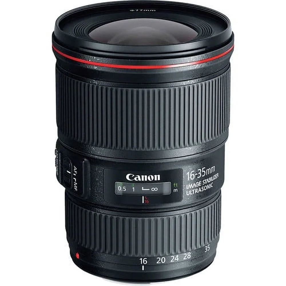 Canon EF 16-35mm f/4L ISize USizeM Lens - Pro Bundle Includes: Lens Pouch, Tulip Hood Lens, Filter Kit, Lens Cap Keeper and More