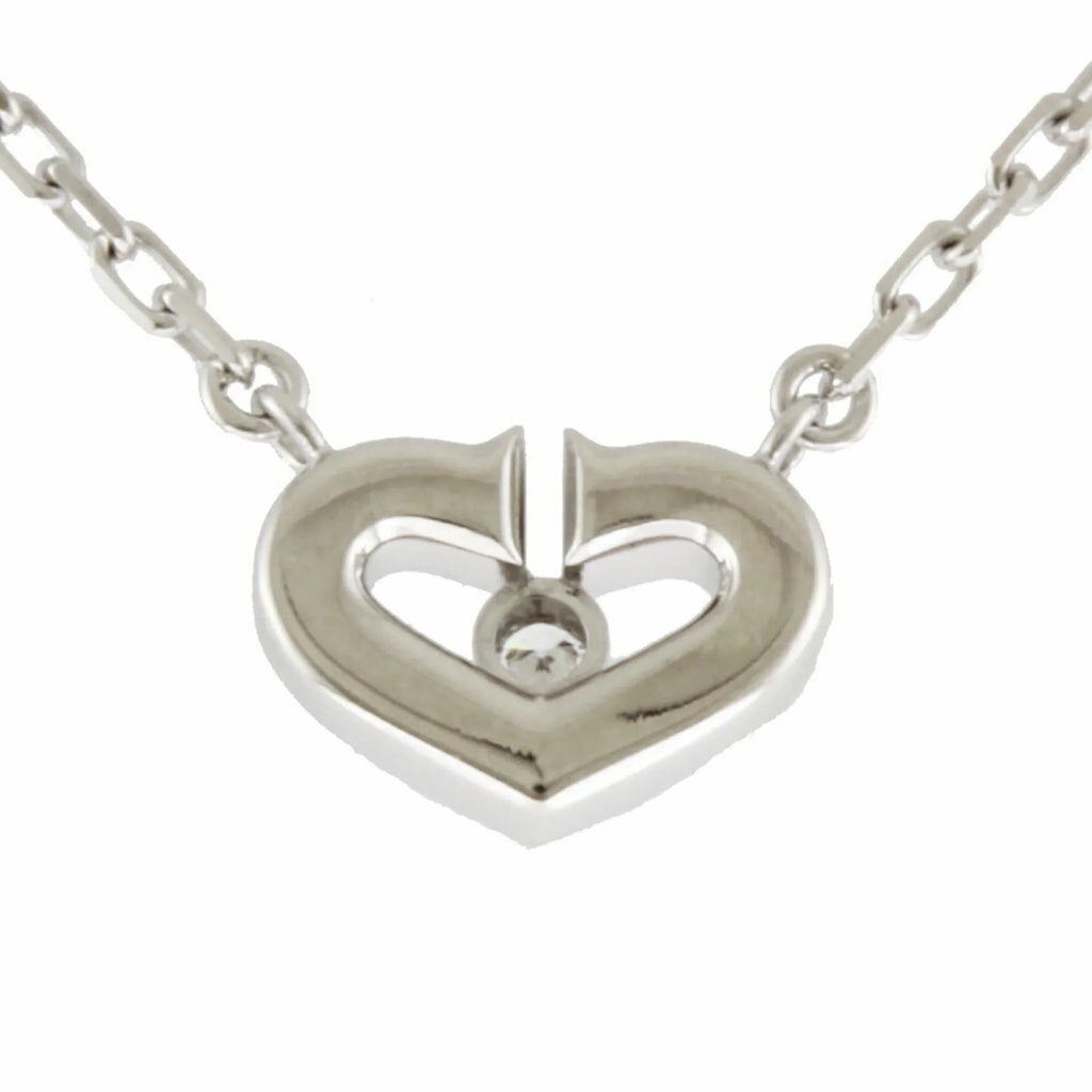 Pre-Owned Cartier C Heart Necklace 18K Diamond Ladies CARTIER BRJ10000000119253 (Like New)