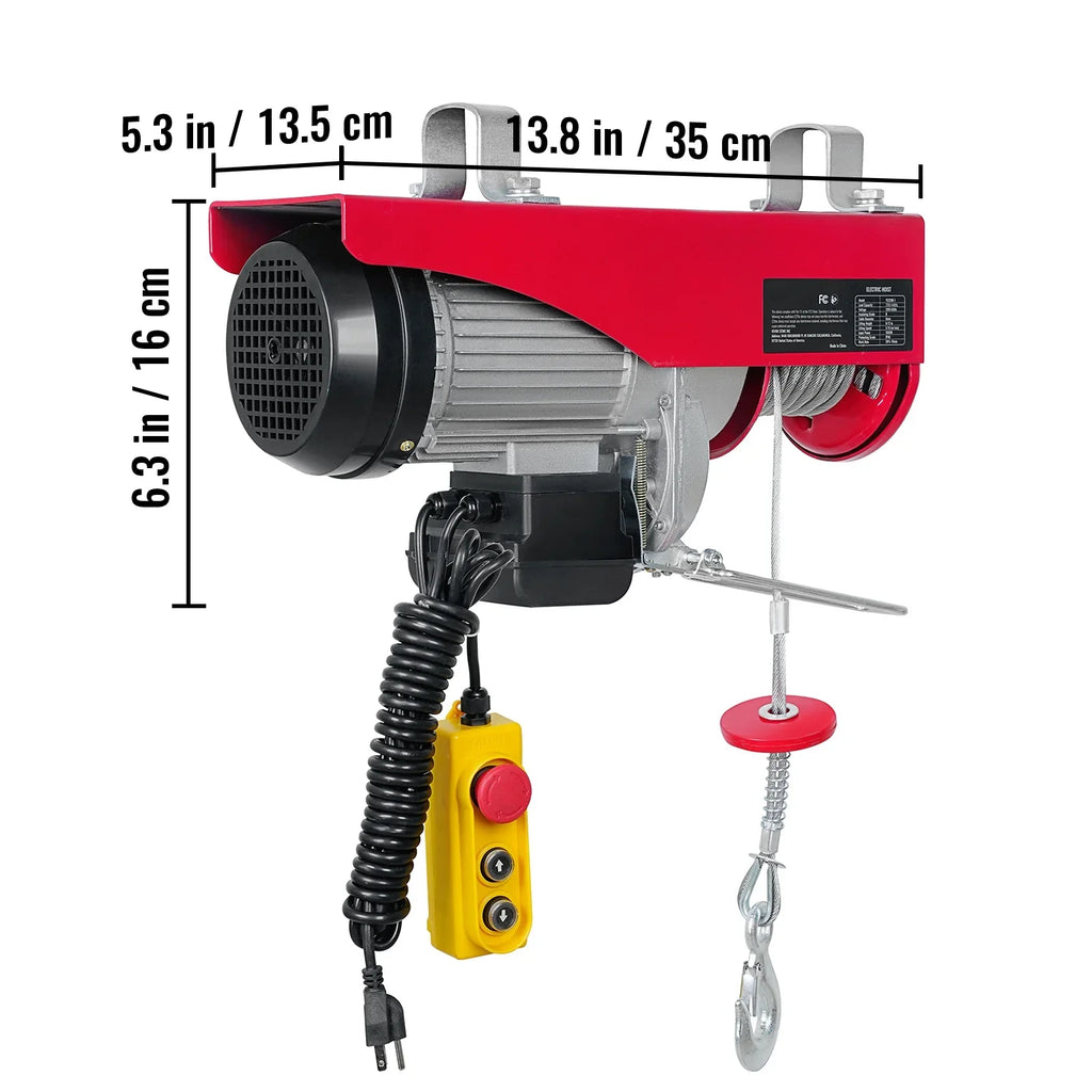 SizeKYSizeHALO Electric Hoist 440lbs Crane Winch with Wired Remote Control 480W 110V