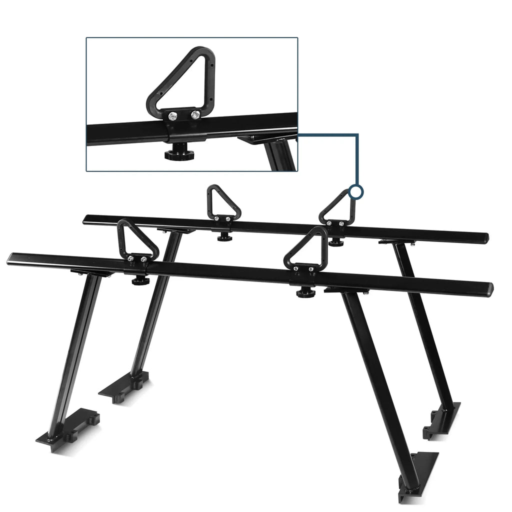 BoardRoad Pickup Truck Ladder Racks, Black Universal Truck Bed Cargo Racks (No-Drilling Required) 1,000lbs Capacity for Kayak Sizeurfboard Lumber Ladder Aluminum