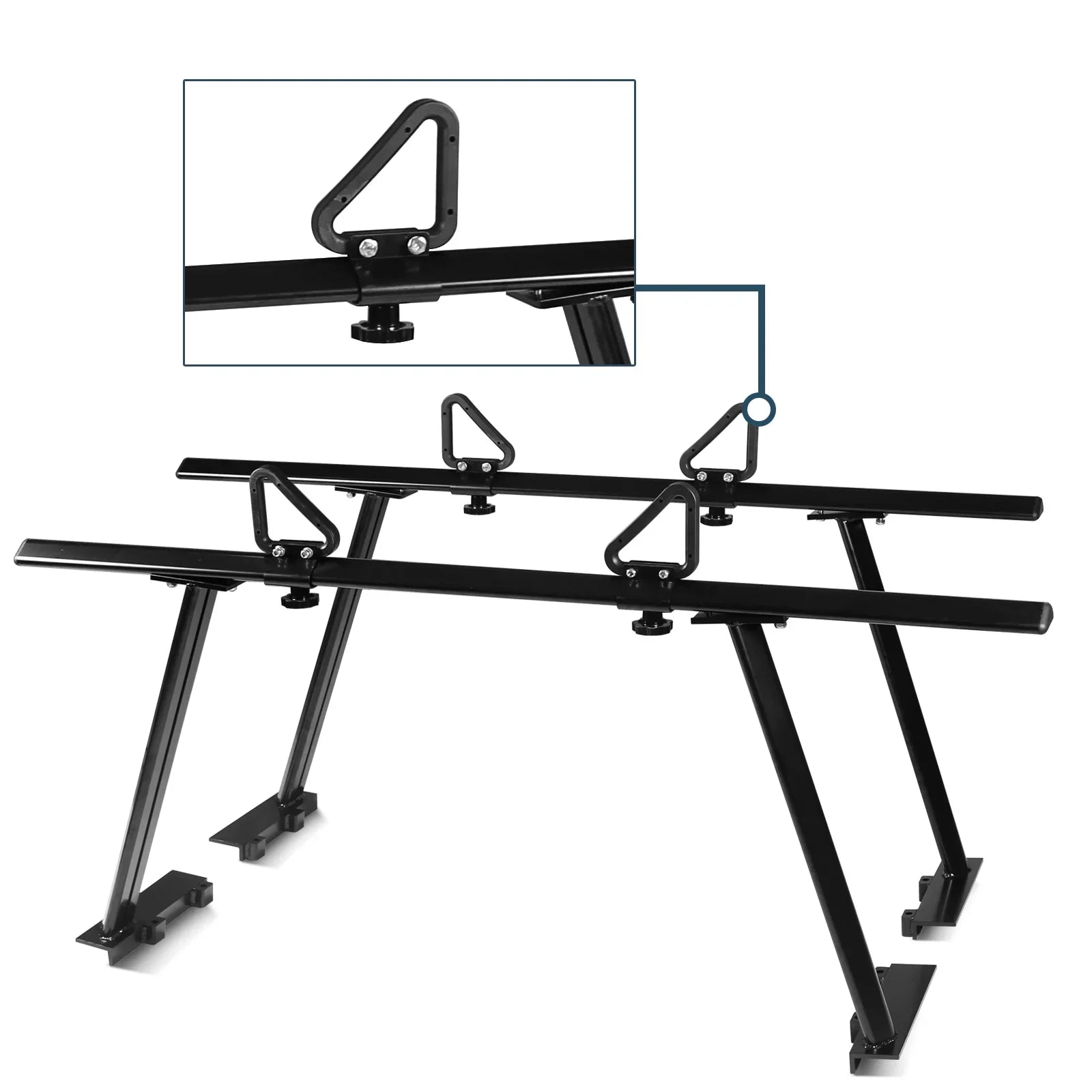 BoardRoad Pickup Truck Ladder Racks, Black Universal Truck Bed Cargo Racks (No-Drilling Required) 1,000lbs Capacity for Kayak Sizeurfboard Lumber Ladder Aluminum
