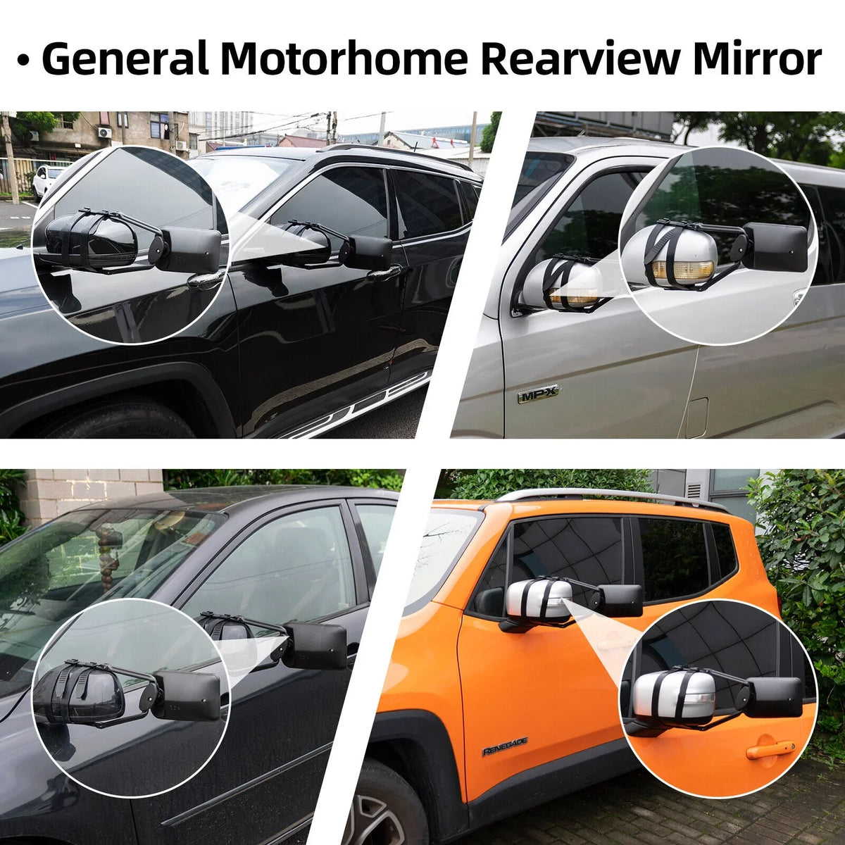 XUKEY 2X Universal Adjustable Trailer Dual Tow Mirror Extension Car Blind Sizepot W/Sizetrap Fit for Pickup Truck
