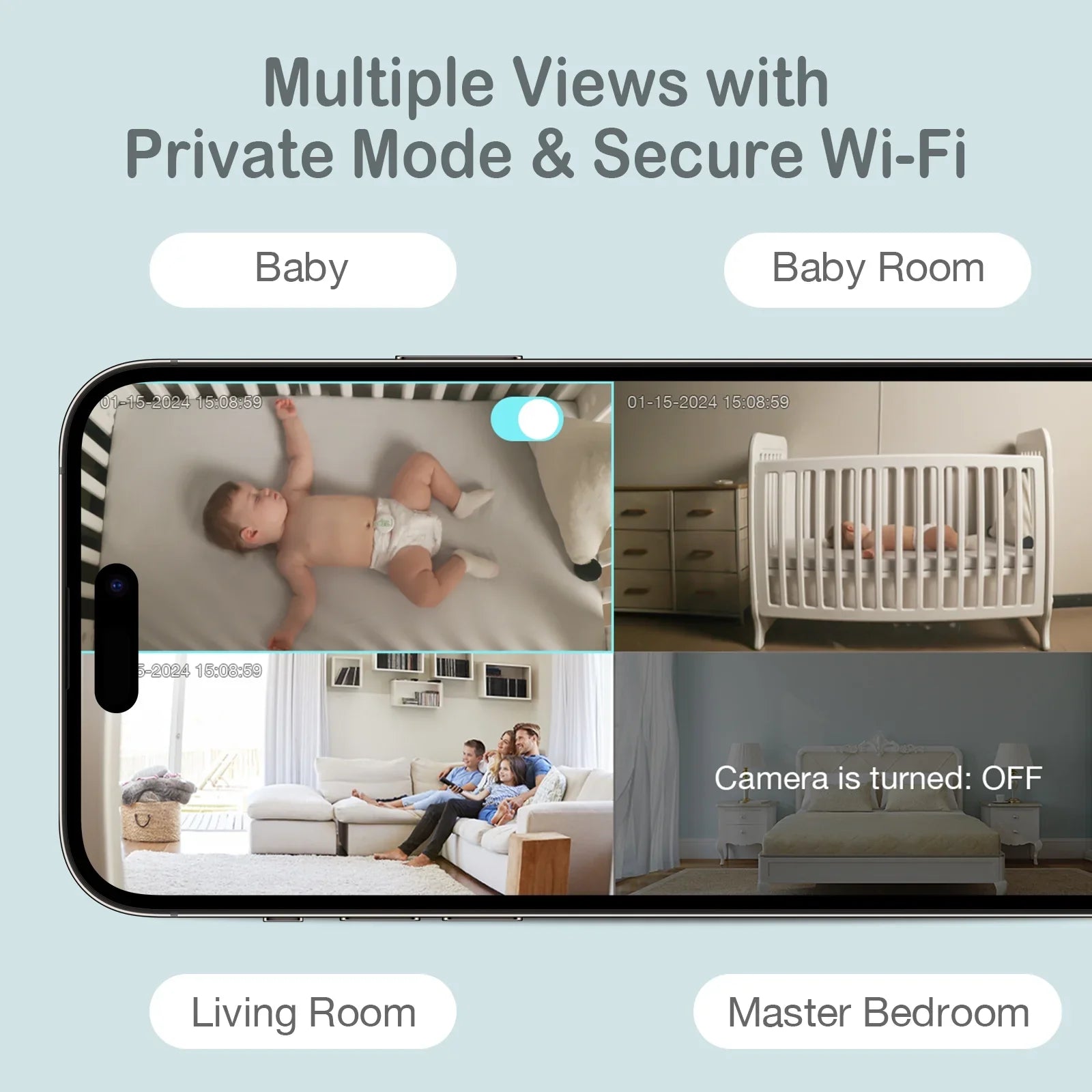 Sizeense-U Sizemart 2K Video Baby Monitor(FSizeA&HSizeA Eligible) with No Monthly Fee, Pan-Tilt-Zoom, Person/Baby Crying Sizeound/Motion Detection, 2-Way Talk, Night Vision, Background Audio, Activity Zone