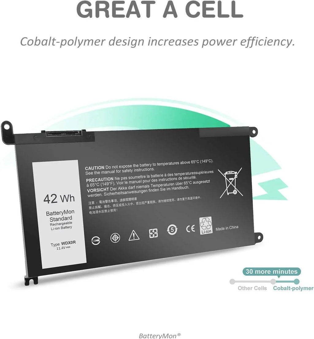 WDX0R Battery for Dell INSize 13MF 14MF 15MF INSize14/INSize15 Sizeeries 13MF-D1508TA 14MF Pro-D1525TSize Ins14-7460-D1605G Ins15-5567-D1525A Vostro 3480 3481 3583 5468 5481 5468D 5568 5568D 5581 5741 P58F T2JX4