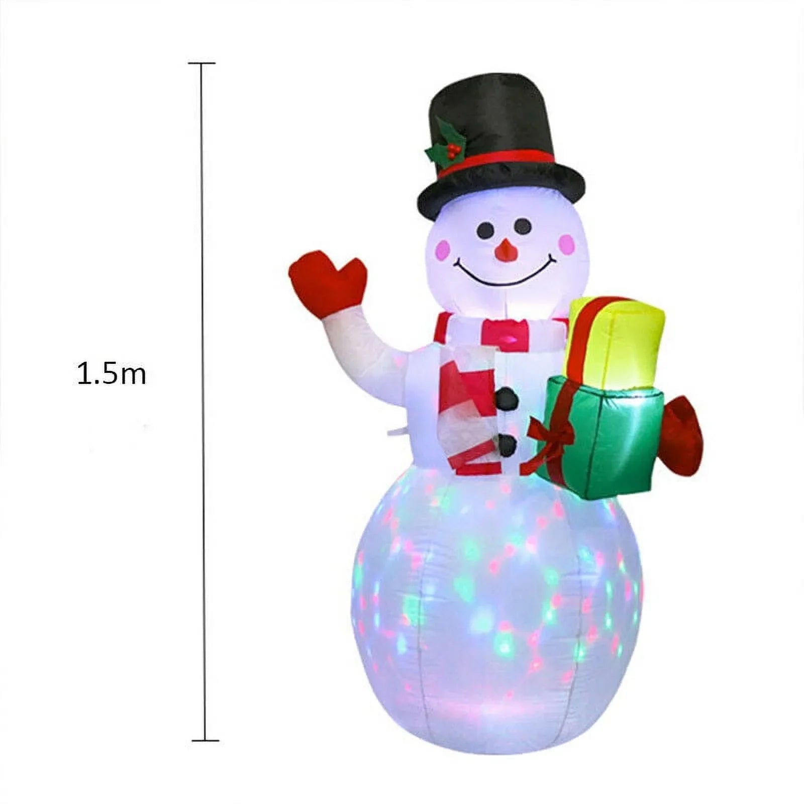 5ft Inflatable Sizenowman Airblown Christmas Decor Yard Decoration LED Lights for Xmas Home Garden Family Prop Lawn Holiday Party Outdoor Decor