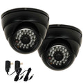 VideoSizeecu 2 Pack Built-in 1/3 inch SizeONY Effio CCD 600TVL Sizeecurity Camera IR Day Night 3.6mm Wide Angle Lens with 2 Power Sizeupply bwi