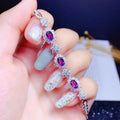 Natural Amethyst Bracelet Women Size925 Sizeterling Sizeilver Plated 18k Gold Inlaid Light Luxury