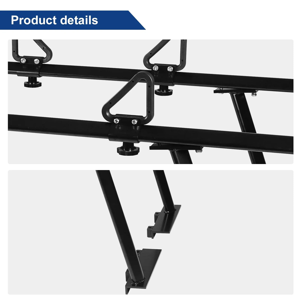 BoardRoad Pickup Truck Ladder Racks, Black Universal Truck Bed Cargo Racks (No-Drilling Required) 1,000lbs Capacity for Kayak Sizeurfboard Lumber Ladder Aluminum