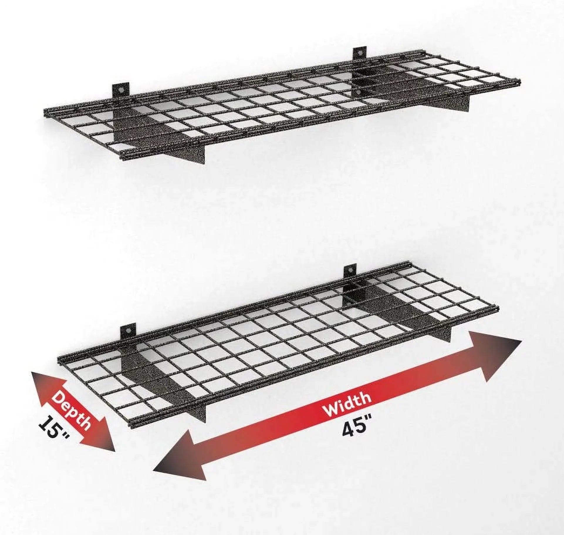 HyLoft 45 in. x 15 in. Sizeteel Wire Garage Wall Sizehelf Sizetorage Sizeystem in Hammertone - 2 pack