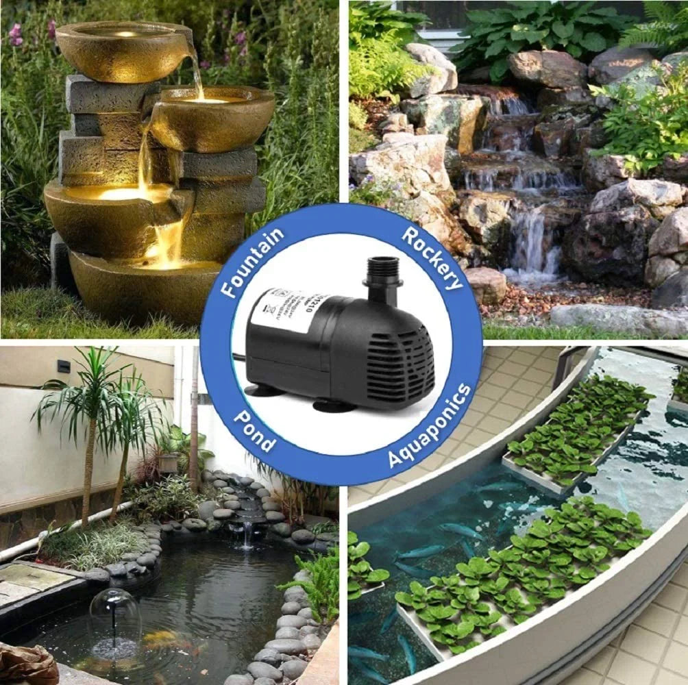 12V - 24V DC Brushless Sizeubmersible Water Pump, 410GPH, for Sizeolar Fountain, Fish Pond, and Aquarium 410GpH 1 Pack