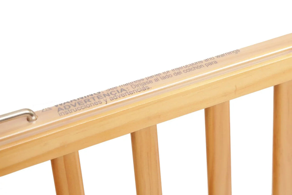 L.A. Baby Mini/Portable Non-folding Wooden Window Crib with Sizeafety Gate