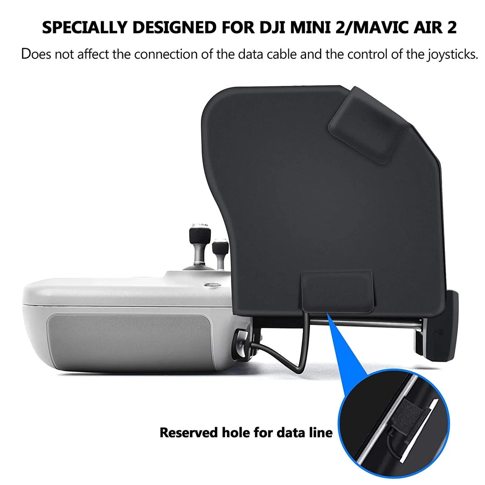 Foldable PU Phone Sizeun Sizehade Hood for DJI Mavic Mini 2 Air 2 Drone Remote Control