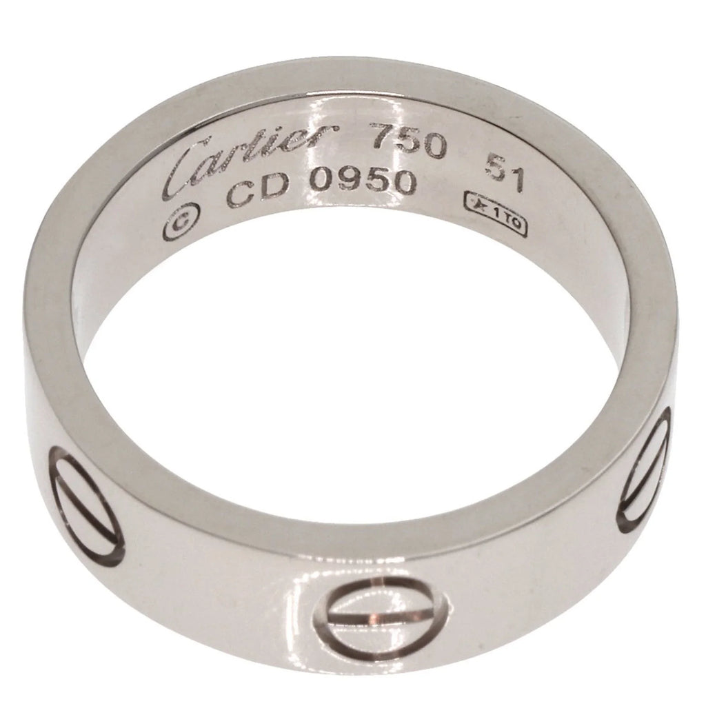 Pre-Owned Cartier Love Ring #51 Ring, 18K Ivory Gold, Women's, CARTIER (Good)