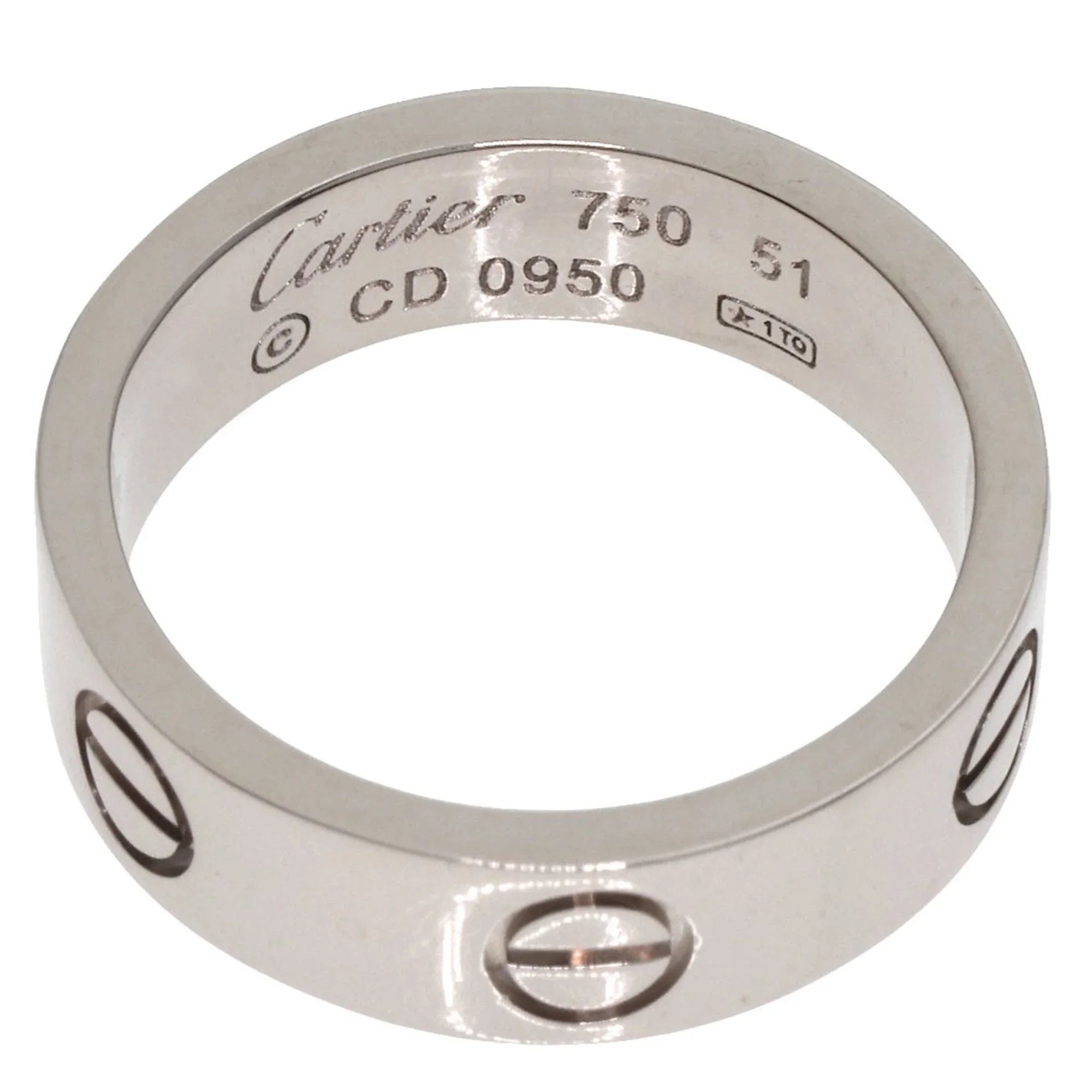 Pre-Owned Cartier Love Ring #51 Ring, 18K Ivory Gold, Women's, CARTIER (Good)