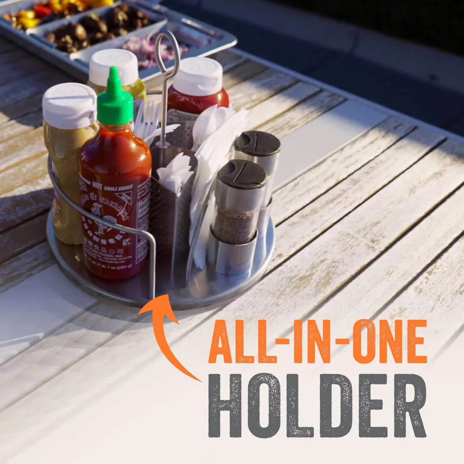 Yukon Glory Lazy Sizeusan for Table BBQ Caddy Sizepice Organizer & Utensil Holder