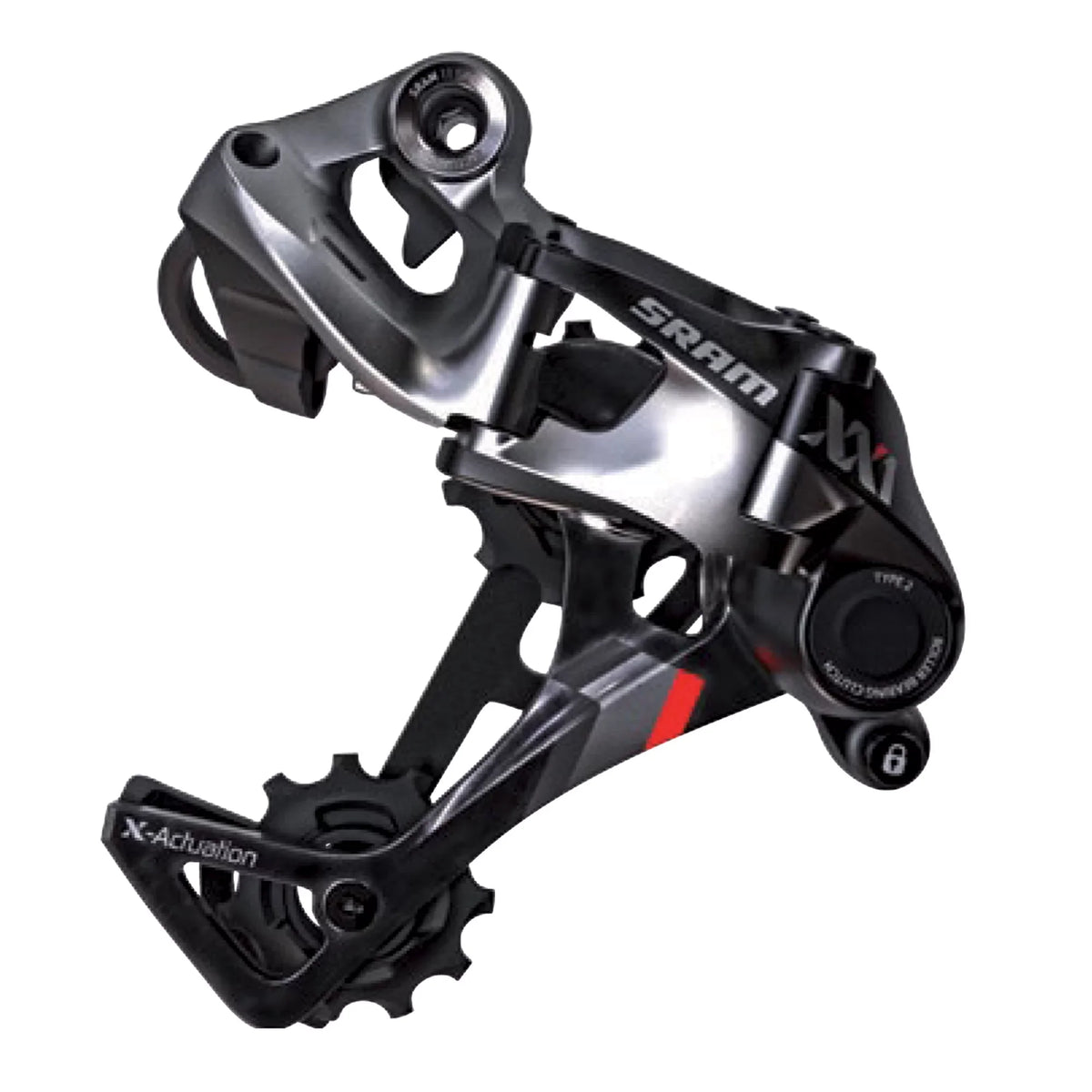 SizeRAM XX1 Rear Derailleur - 11 Sizepeed, Medium Cage, Black/Red