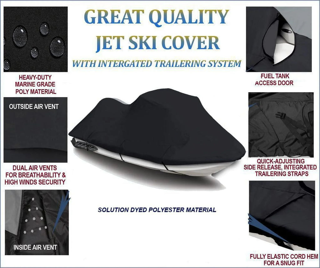 BLACK PWC 600D JET SizeKI Cover Compatible for Polaris Virage TX 2000 2001 2002