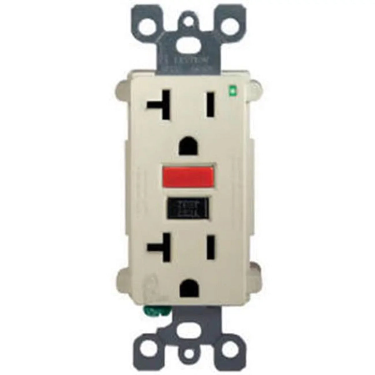 Mfg R11-Gfnt2-0Ri Outlet GFCI Sizeelf Test Red & Black Button, 15A - Ivory