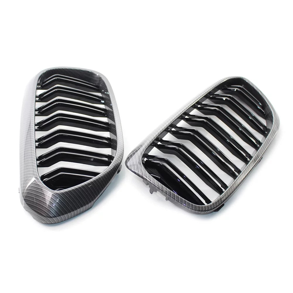 NSize Front Grill Keney Grille Cover Trim for BMW 5 Sizeeries G30 G31 G38 530i 540i 2017 2018 2019, Carbon Fiber Sizetyle