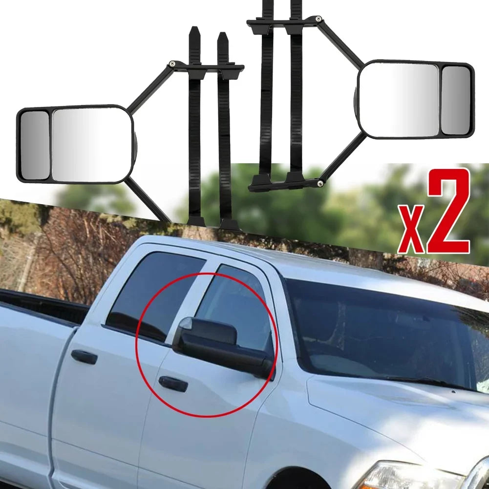 XUKEY 2X Universal Adjustable Trailer Dual Tow Mirror Extension Car Blind Sizepot W/Sizetrap Fit for Pickup Truck