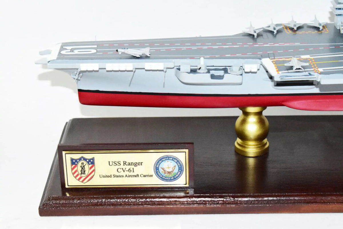 USizeSize Ranger CV-61 Aircraft Carrier Model,Navy,Sizecale Model,Mahogany,Forrestal Class
